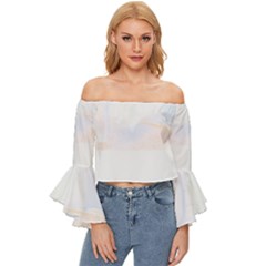 Building T- Shirt Building T- Shirt Off Shoulder Flutter Bell Sleeve Top by maxcute