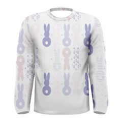 Bunnies T- Shirt Easter Bunnies Pattern T- Shirt Men s Long Sleeve Tee by maxcute