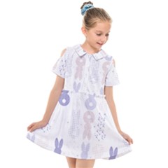 Bunnies T- Shirt Easter Bunnies Pattern T- Shirt Kids  Short Sleeve Shirt Dress by maxcute