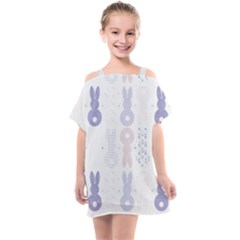 Bunnies T- Shirt Easter Bunnies Pattern T- Shirt Kids  One Piece Chiffon Dress by maxcute