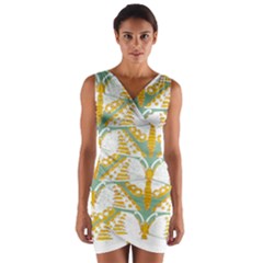 Butterflies T- Shirt Butterflies Pattern T- Shirt Wrap Front Bodycon Dress by maxcute