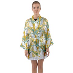 Butterflies T- Shirt Butterflies Pattern T- Shirt Long Sleeve Satin Kimono by maxcute