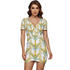 Butterflies T- Shirt Butterflies Pattern T- Shirt Low Cut Cap Sleeve Mini Dress