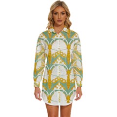 Butterflies T- Shirt Butterflies Pattern T- Shirt Womens Long Sleeve Shirt Dress