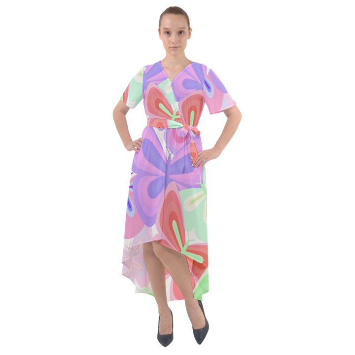 Butterflies T- Shirt Butterfly Party T- Shirt Front Wrap High Low Dress