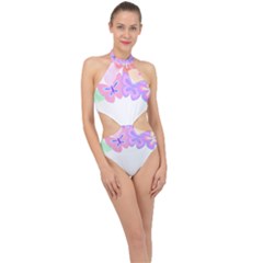 Butterflies T- Shirt Kaleidoscope Of Butterflies T- Shirt Halter Side Cut Swimsuit by maxcute