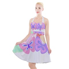 Butterflies T- Shirt Kaleidoscope Of Butterflies T- Shirt Halter Party Swing Dress  by maxcute