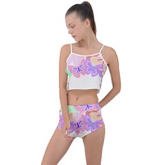 Butterflies T- Shirt Kaleidoscope Of Butterflies T- Shirt Summer Cropped Co-ord Set by maxcute