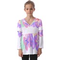 Butterflies T- Shirt Kaleidoscope Of Butterflies T- Shirt Kids  V Neck Casual Top View1