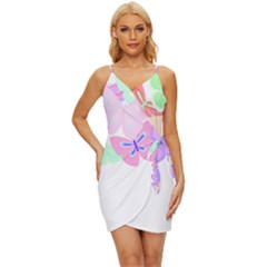 Butterflies T- Shirt Kaleidoscope Of Butterflies T- Shirt Wrap Tie Front Dress by maxcute