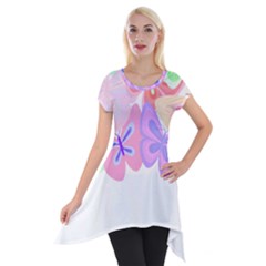 Butterflies T- Shirt Kaleidoscope Of Butterflies T- Shirt Short Sleeve Side Drop Tunic by maxcute