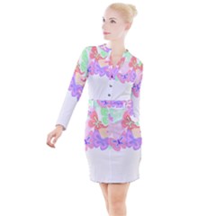 Butterflies T- Shirt Kaleidoscope Of Butterflies T- Shirt Button Long Sleeve Dress by maxcute