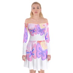 Butterflies T- Shirt Kaleidoscope Of Butterflies T- Shirt Off Shoulder Skater Dress by maxcute