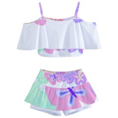 Butterflies T- Shirt Kaleidoscope Of Butterflies T- Shirt Kids  Off Shoulder Skirt Bikini by maxcute