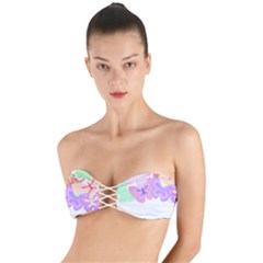 Butterflies T- Shirt Kaleidoscope Of Butterflies T- Shirt Twist Bandeau Bikini Top by maxcute