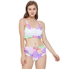 Butterflies T- Shirt Kaleidoscope Of Butterflies T- Shirt Frilly Bikini Set by maxcute