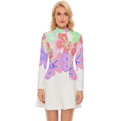 Butterflies T- Shirt Kaleidoscope Of Butterflies T- Shirt Long Sleeve Velour Longline Dress by maxcute