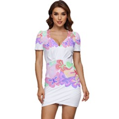 Butterflies T- Shirt Kaleidoscope Of Butterflies T- Shirt Low Cut Cap Sleeve Mini Dress