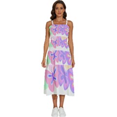 Butterflies T- Shirt Kaleidoscope Of Butterflies T- Shirt Sleeveless Shoulder Straps Boho Dress