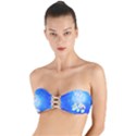 Butterflies T- Shirt Serenity Blue Floral Design With Butterflies T- Shirt Twist Bandeau Bikini Top View1