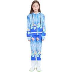 Butterflies T- Shirt Serenity Blue Floral Design With Butterflies T- Shirt Kids  Tracksuit by maxcute