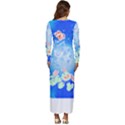 Butterflies T- Shirt Serenity Blue Floral Design With Butterflies T- Shirt Long Sleeve Velour Longline Maxi Dress View4