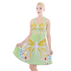 Butterfly Art T- Shirtbutterfly T- Shirt (1) Halter Party Swing Dress  by maxcute