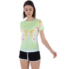 Butterfly Art T- Shirtbutterfly T- Shirt (1) Back Circle Cutout Sports Tee by maxcute