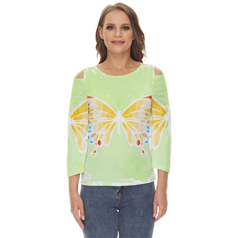 Butterfly Art T- Shirtbutterfly T- Shirt (1) Cut Out Wide Sleeve Top by maxcute