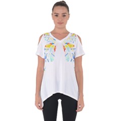 Butterfly Art T- Shirtbutterfly T- Shirt (2) Cut Out Side Drop Tee by maxcute