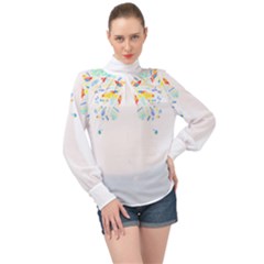 Butterfly Art T- Shirtbutterfly T- Shirt (2) High Neck Long Sleeve Chiffon Top by maxcute