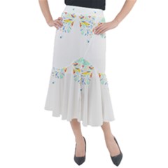 Butterfly Art T- Shirtbutterfly T- Shirt (2) Midi Mermaid Skirt by maxcute