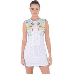 Butterfly Art T- Shirtbutterfly T- Shirt (2) Lace Up Front Bodycon Dress by maxcute