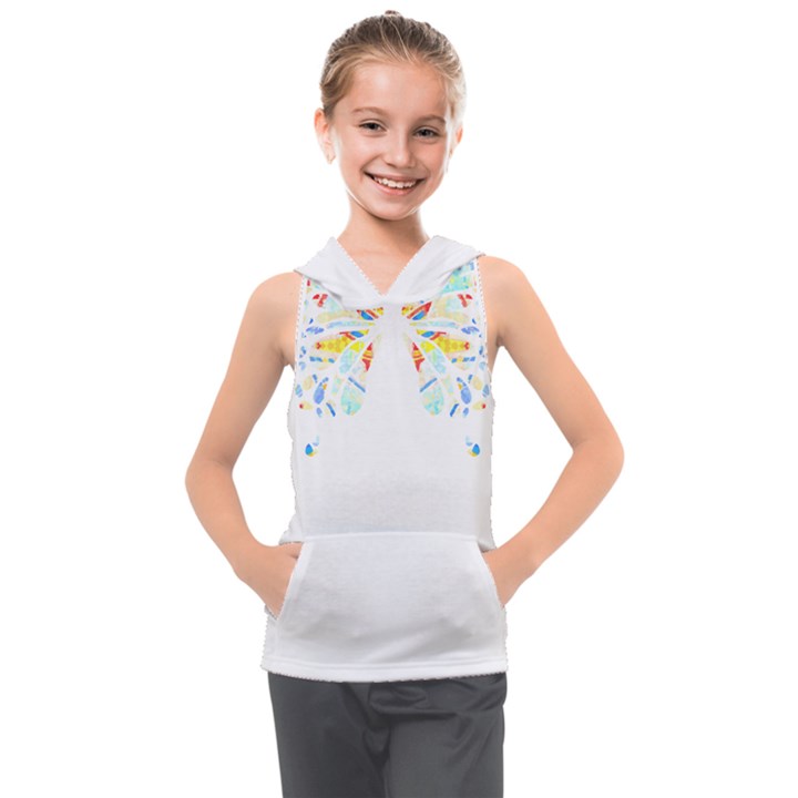 Butterfly Art T- Shirtbutterfly T- Shirt (2) Kids  Sleeveless Hoodie