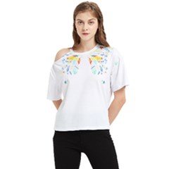 Butterfly Art T- Shirtbutterfly T- Shirt (2) One Shoulder Cut Out Tee by maxcute