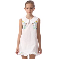 Butterfly Art T- Shirtbutterfly T- Shirt (2) Kids  Pilgrim Collar Ruffle Hem Dress