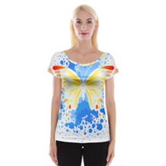 Butterfly Art T- Shirtbutterfly T- Shirt (3) Cap Sleeve Top by maxcute