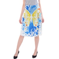 Butterfly Art T- Shirtbutterfly T- Shirt (3) Midi Beach Skirt by maxcute