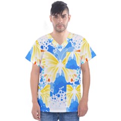 Butterfly Art T- Shirtbutterfly T- Shirt (3) Men s V-neck Scrub Top