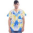 Butterfly Art T- Shirtbutterfly T- Shirt (3) Men s V-Neck Scrub Top View1