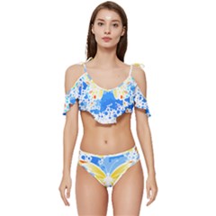 Butterfly Art T- Shirtbutterfly T- Shirt (3) Ruffle Edge Tie Up Bikini Set	