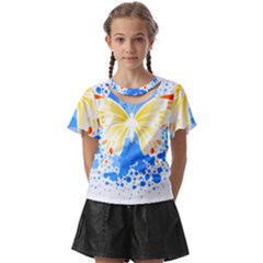 Butterfly Art T- Shirtbutterfly T- Shirt (3) Kids  Front Cut Tee by maxcute