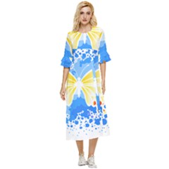 Butterfly Art T- Shirtbutterfly T- Shirt (3) Double Cuff Midi Dress by maxcute