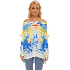 Butterfly Art T- Shirtbutterfly T- Shirt (3) Off Shoulder Chiffon Pocket Shirt by maxcute