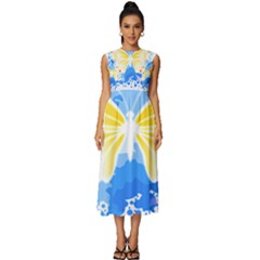 Butterfly Art T- Shirtbutterfly T- Shirt (3) Sleeveless Round Neck Midi Dress