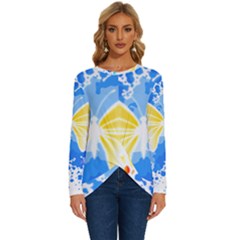 Butterfly Art T- Shirtbutterfly T- Shirt (3) Long Sleeve Crew Neck Pullover Top