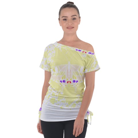 Butterfly Art T- Shirtbutterfly T- Shirt (4) Off Shoulder Tie-up Tee by maxcute