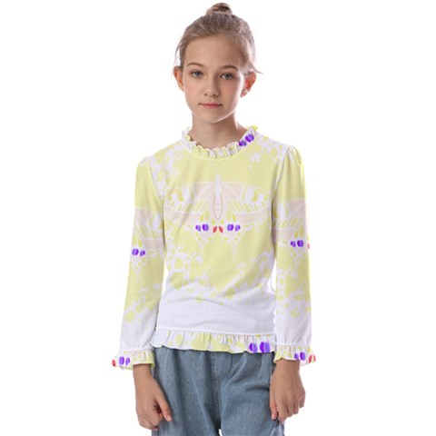 Butterfly Art T- Shirtbutterfly T- Shirt (4) Kids  Frill Detail Tee by maxcute