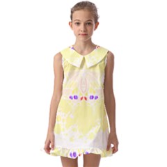 Butterfly Art T- Shirtbutterfly T- Shirt (4) Kids  Pilgrim Collar Ruffle Hem Dress