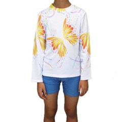 Butterfly Art T- Shirtbutterfly T- Shirt (5) Kids  Long Sleeve Swimwear by maxcute